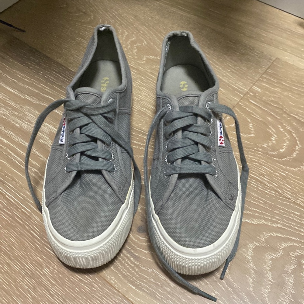 Superga platform sneakers light grey size 9